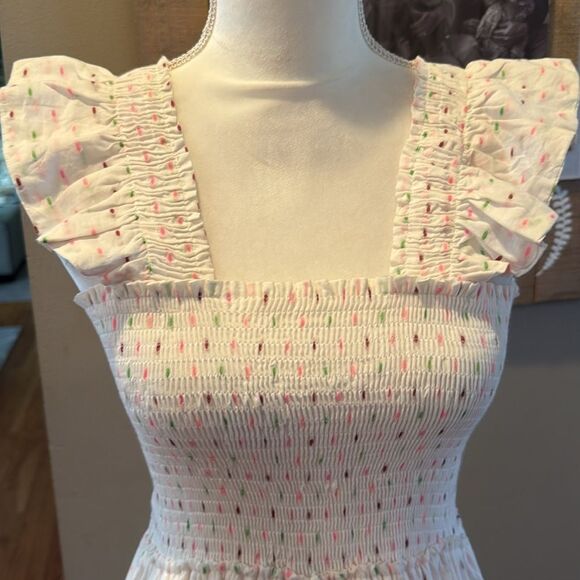 Oliphant Smocked White Swiss Dot Size Small - Picture 4 of 7